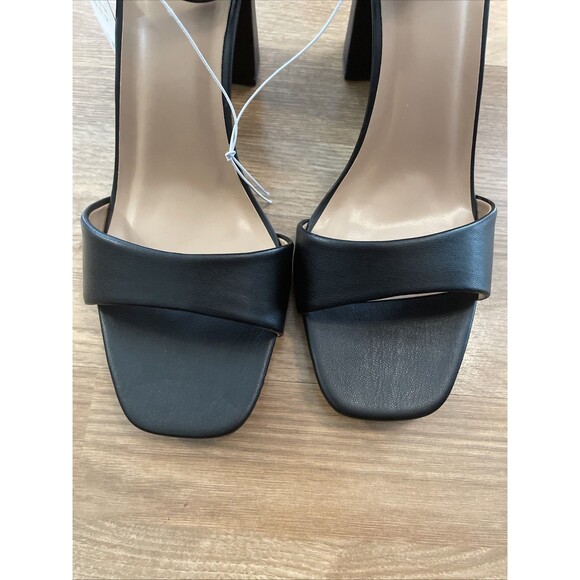 A New Day Shelly Heels Black 8.5 Wide Women's Ankle Strap Block Memory Foam NEW - Picture 8 of 16